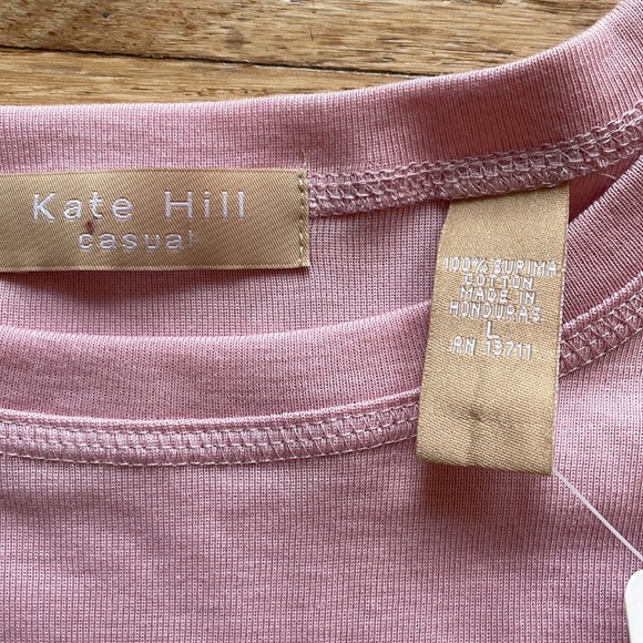 Kate Hill long sleeve top, pink, size L, NWT - Picture 3 of 8